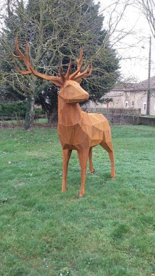 Sculpture Cerf en métal