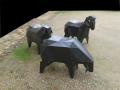 Sculptures bélier et brebis en métal