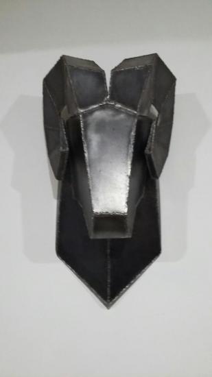 Sculpture tête de bélier en métal